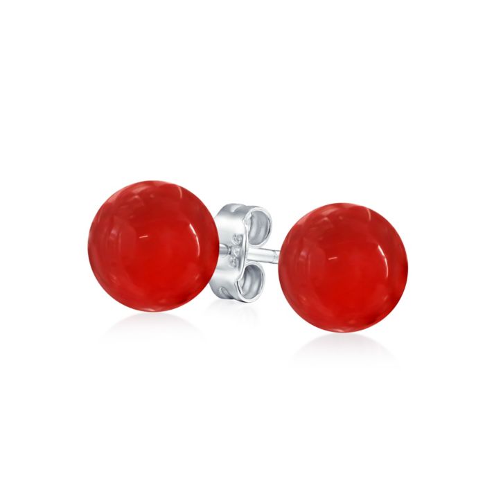 Bling Jewelry Classic Blue Lapis Gemstone 10MM Ball Stud Earrings .925