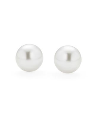 Simple Simulated Classic Black Grey White Pink Pearl Stud Ball Earrings .925 Sterling Silver