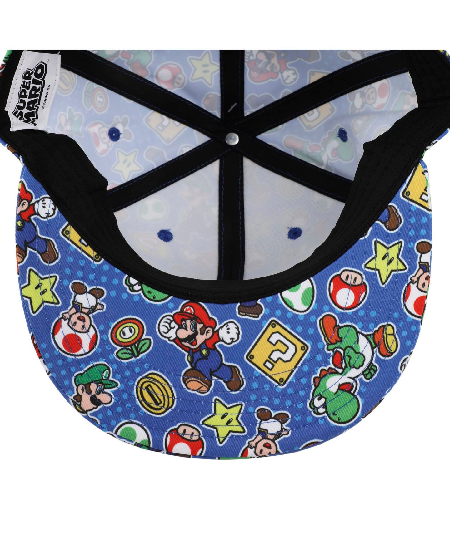 Мужские головные уборы SUPER MARIO Bros Characters and Items All-Over Print, цвет: Синий — фото 6