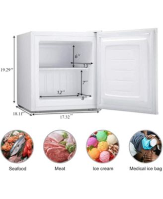 1.1 Cu.ft Upright Freezer , Compact Mini Freezer with Reversible Single Door, Temperature Control, Removable Shelves, White