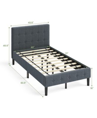 Platform Bed with Button Tufted Headboard
