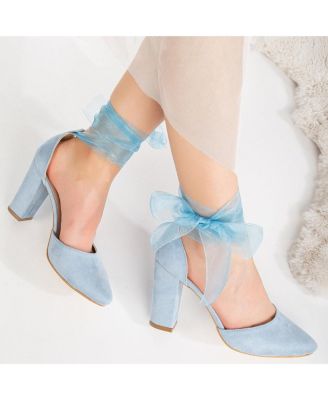Gisele High Block Heels with Ribbon