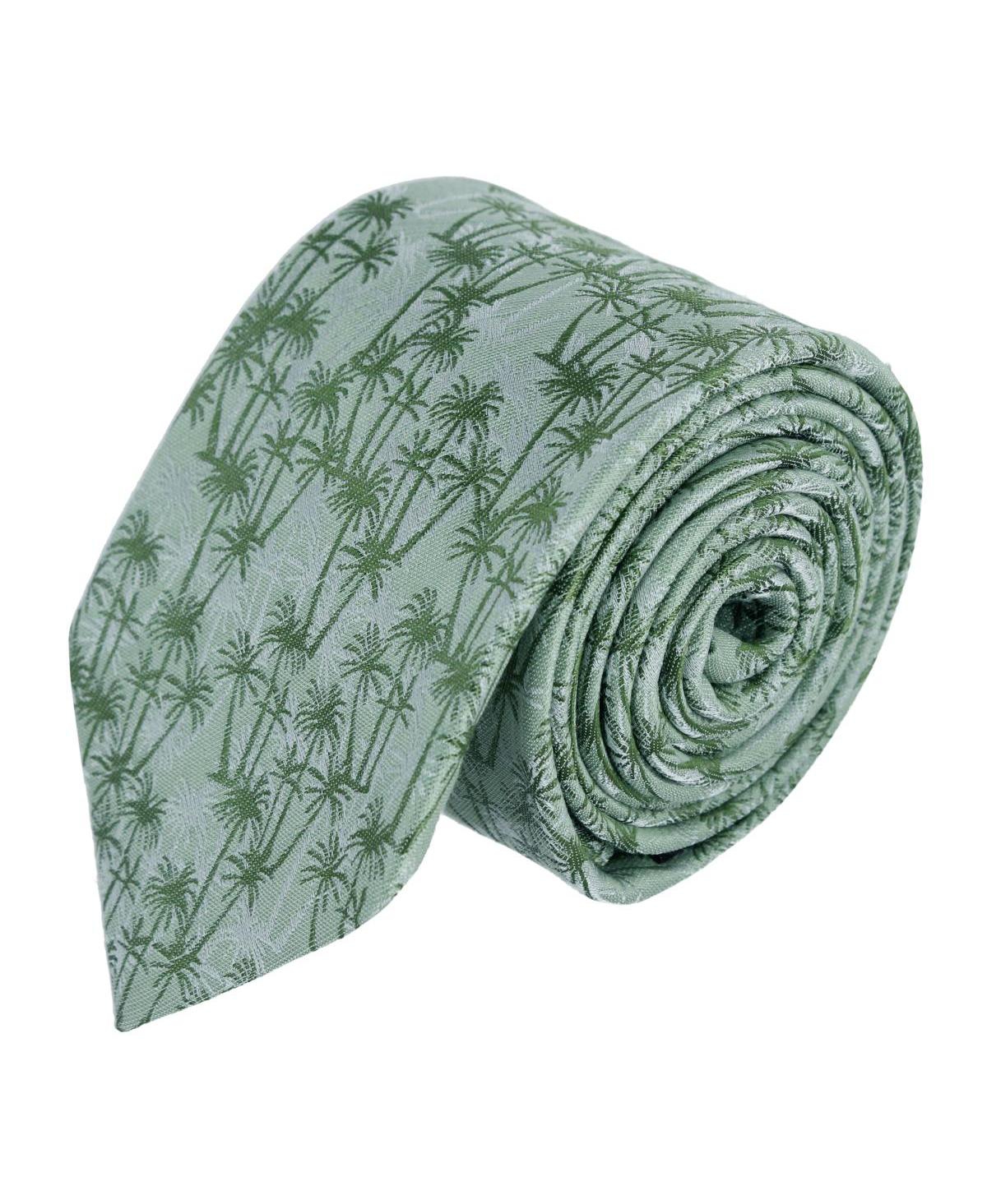 Men's Nohea Palm Tree Linen Blend Novelty Necktie - Green