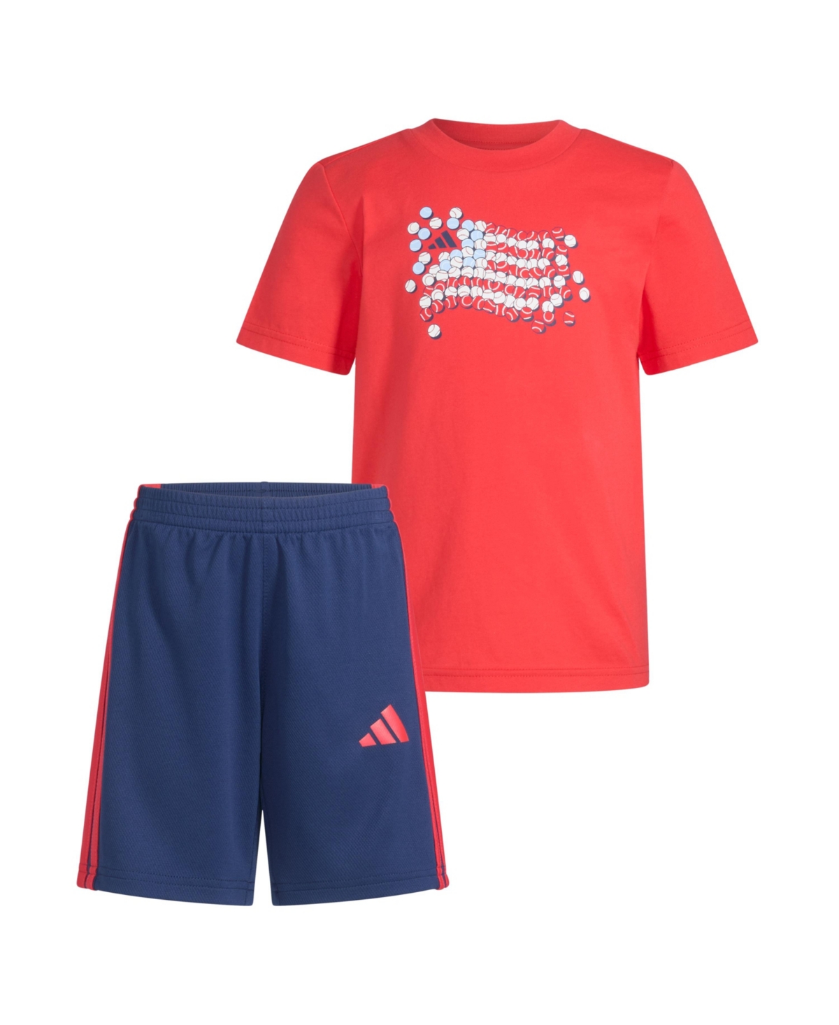 Adidas Originals Toddler & Little Boys Short-sleeve Graphic T-shirt & Stripe Shorts, 2 Piece Set