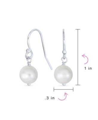 White Pink Black Freshwater Cultured Pearl Drop Ball Earrings Sterling Silver