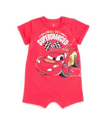 Baby Boys Lightning McQueen Romper and Bucket Sun Hat Outfit Set