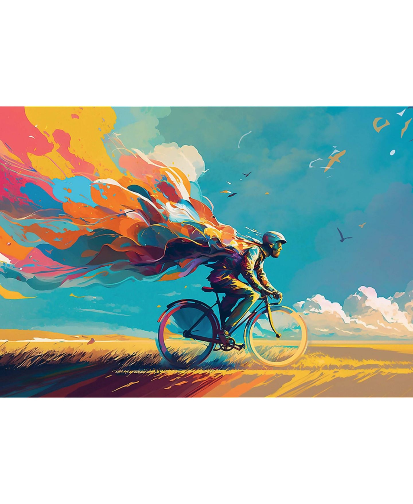 Детский пазл Trefl Red 1000 Piece Puzzle - Bicycle Rider, цвет: Разноцветный — фото 2