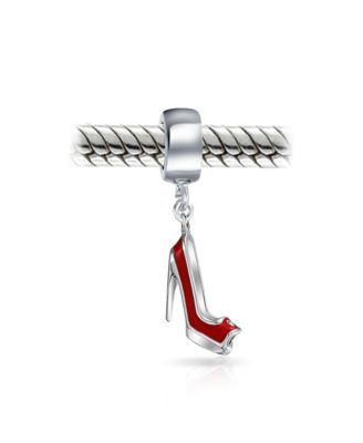 Designer Stiletto Pump Red High Heel Dangle Charm Bead European Bracelet