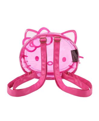 Character Head Clear Adult Pink PVC 12" Mini Backpack