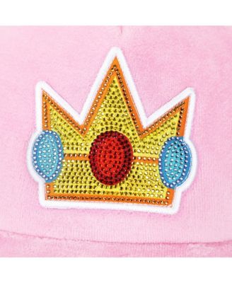 Bros Princess Peach Rhinestone Crown Pink Trucker Hat-OSFA