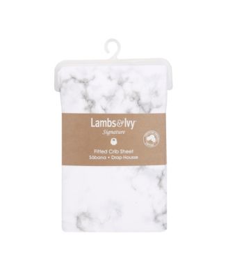 Baby Signature Gray/White Marble Organic Cotton Fitted Crib Sheet