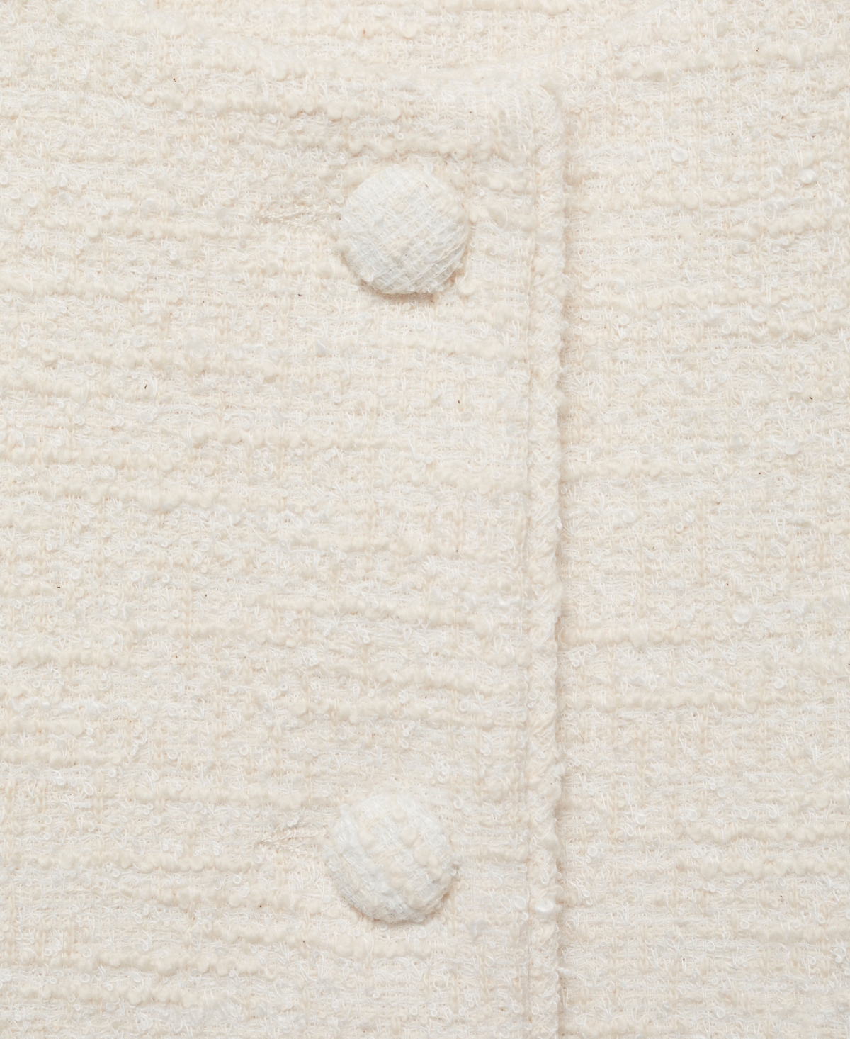 Mango Women's Tweed Buttons Vest In Ecru