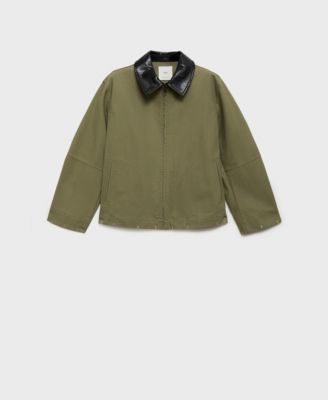 Women's Contrast Collar Cotton Jacket