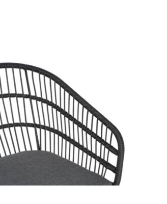 Streamdale Outdoor Rattan Dining Chairs - Set of 2, Gray Base