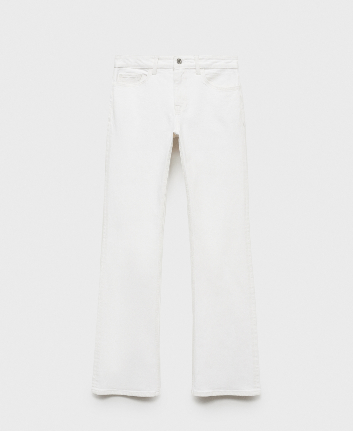 Shop Mango Women's Fiona Flared Mid-rise Jeans In White