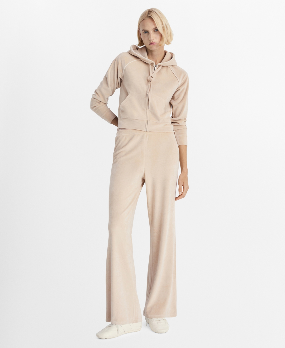 MANGO WOMEN'S VELOUR SOFT TOUCH PANTS 
