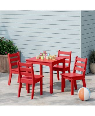 Kids 5-Piece HDPE Dining Table and Chairs Set