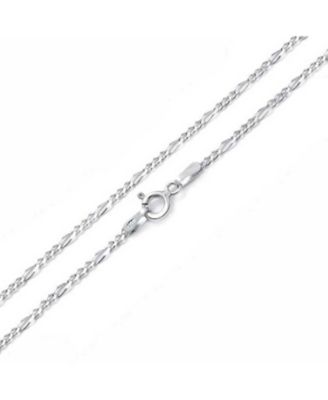 Simple Strong 50 Gauge .925 Sterling Silver Figaro Chain Anklet Ankle Bracelet Flexible 9 -10 Inch Made In Italy