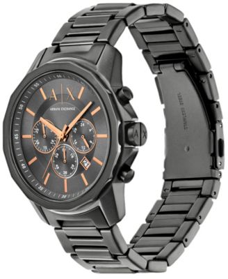 Men's Quartz Chronograph Gunmetal Stainless-Steel Watch, 44mm