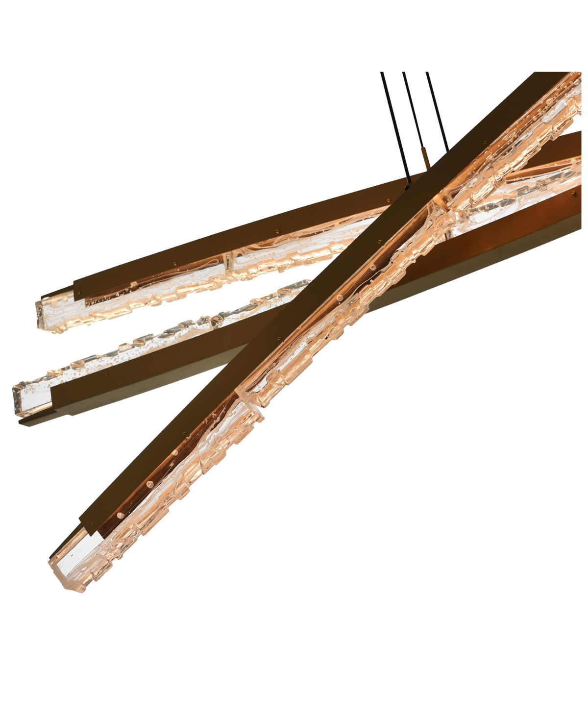 Cwi Lighting 26" Metal Saber Integrated Led Chandelier In Brass