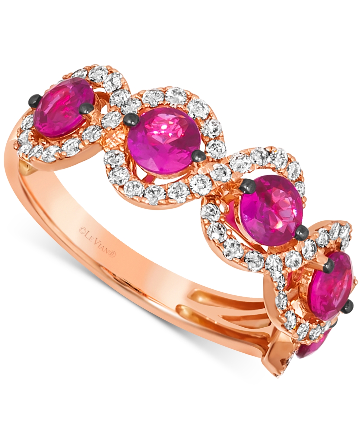 Passion Ruby (1-1/4 ct. t.w.) & Nude Diamond (1/2 ct. t.w.) Ring in 14k Rose Gold - Rose Gold