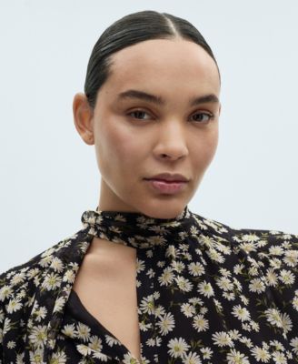 Women's Floral Tie Blouse