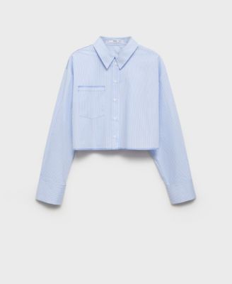 Women's Seam Detail Striped Crop Shirt