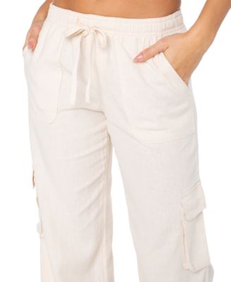 Juniors' Lagoon Tie-Waist Pull-On Cargo Pants