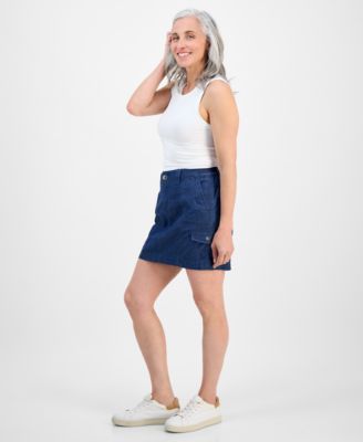 Petite Zig Zag Mid-Rise Mini Skirt, Exclusively at Macy's