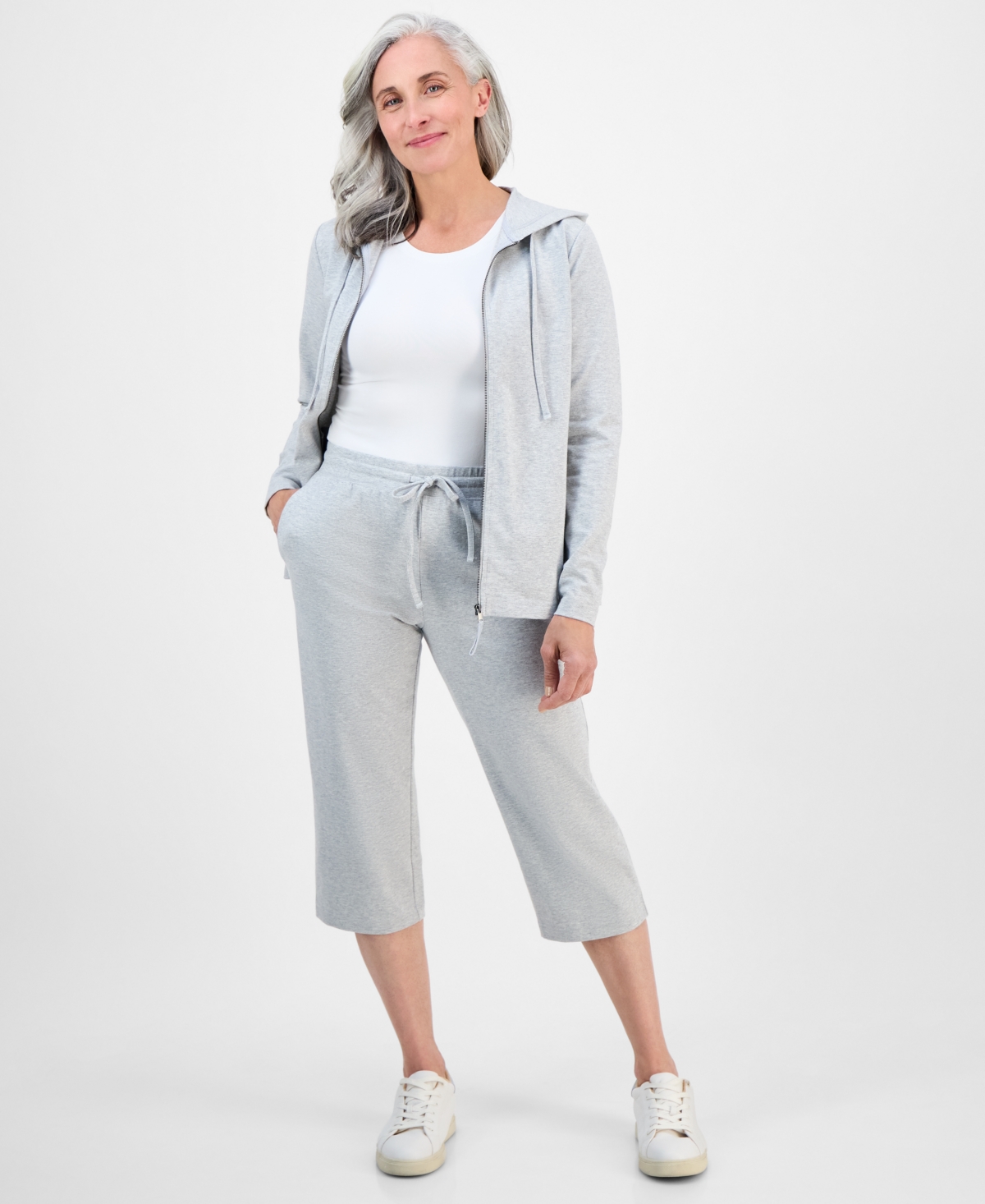 Style & Co Petite Solid-knit Mid-rise Capri Pants, Created For Macy's