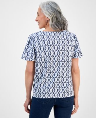売れ筋商品|||スタイルアンドコー カットソー トップス レディース Women's Cotton Square-Neck Short-Sleeve T-Shirt, PXS - 3X, Exclusively at Macy's Bright White Style & Co Women's Cotton Square-Neck Short-Sleeve T-Shirt