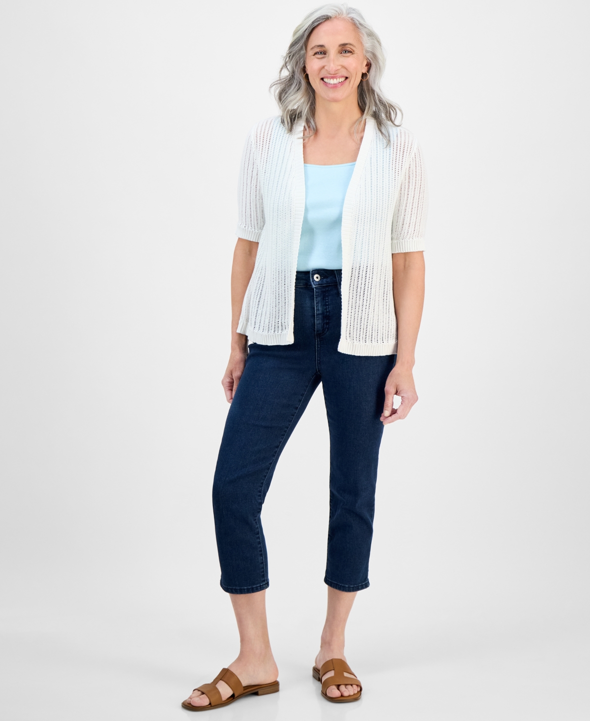 Style & Co Petite Summer Cotton Cardigan, Exclusively At Macy's