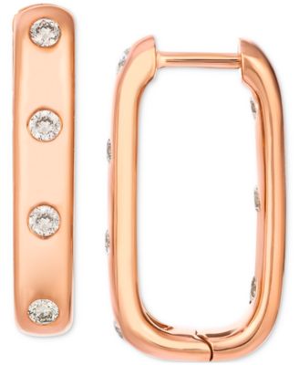 Diamond Oval Hoop Earrings (3/8 ct. t.w.) in 14k Rose Gold