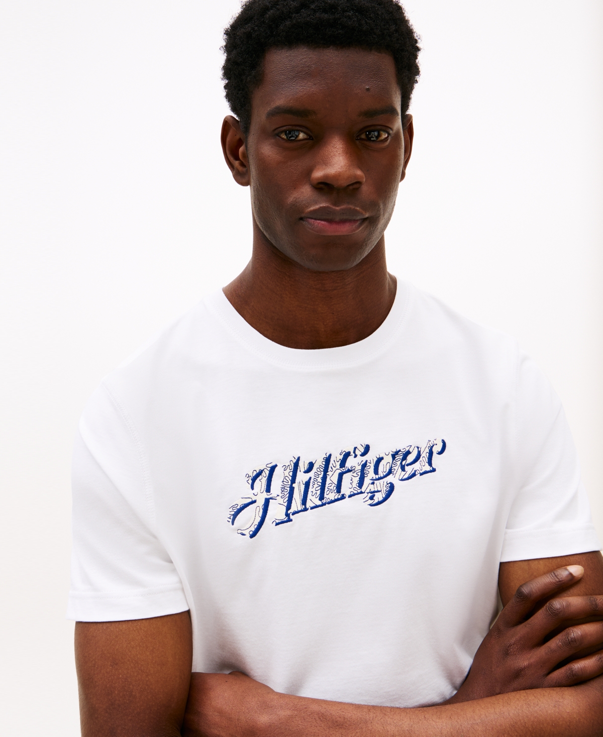 Tommy Hilfiger Embroidered Hilfiger Logo T In White