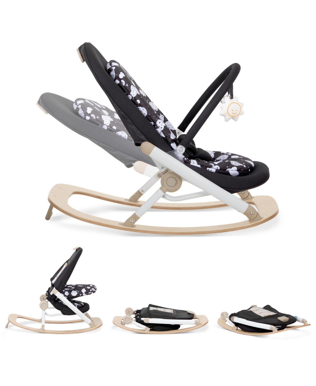 Evolur Koko Portable Infant Bouncer Light Gray