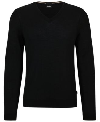 Men's Slim-Fit Merino Wool V-Neck Sweater