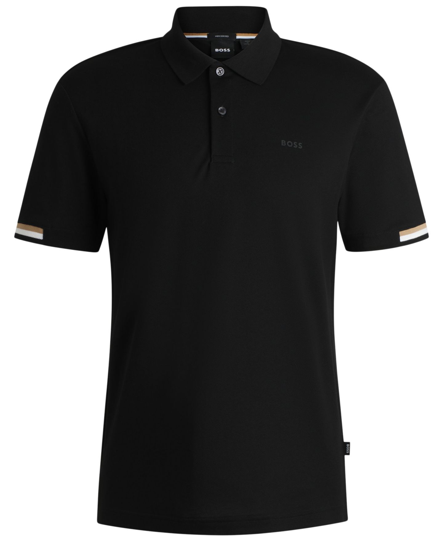 Мужское поло Hugo Boss Regular-Fit Rubberized Logo Polo Shirt, цвет: Чёрный — фото 3