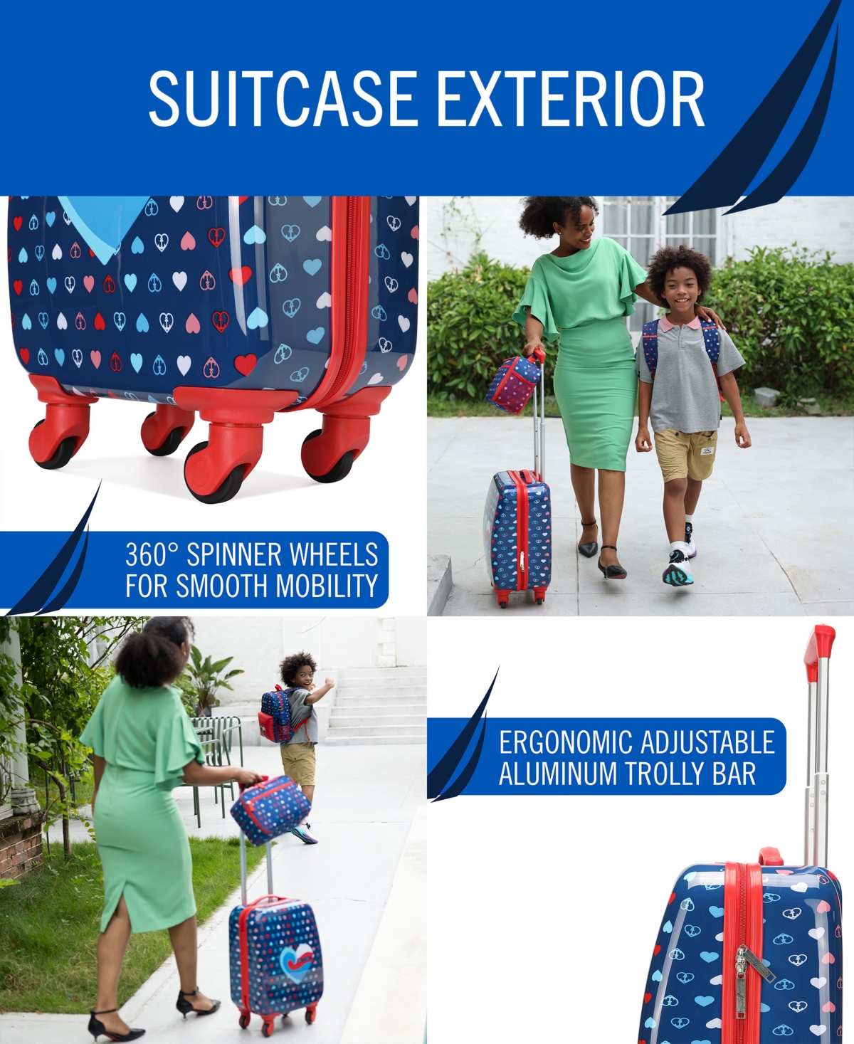 Nautica Kids Adventure 5-piece Back To School Carry-on Luggage Set In Multi