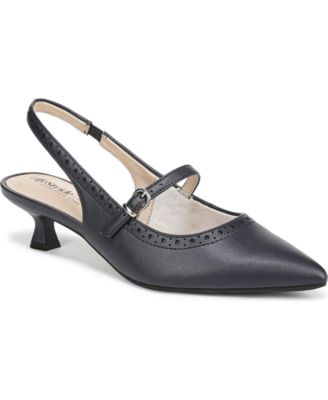 Women's Marilyn Pointed Toe Kitten Heel Slingback Pumps