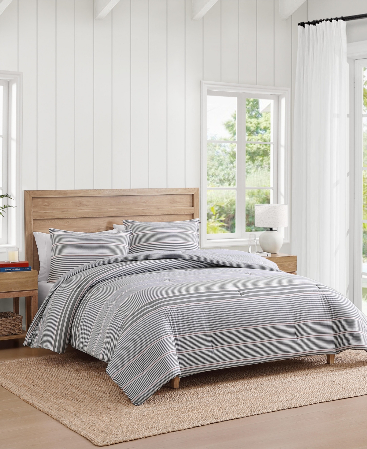 Tommy Hilfiger Danbury Stripe Cotton 3-Pc. Duvet Cover Set