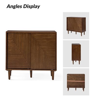 Alfred Tall 3-Door Accent Cabinet with Adjustable Shelves