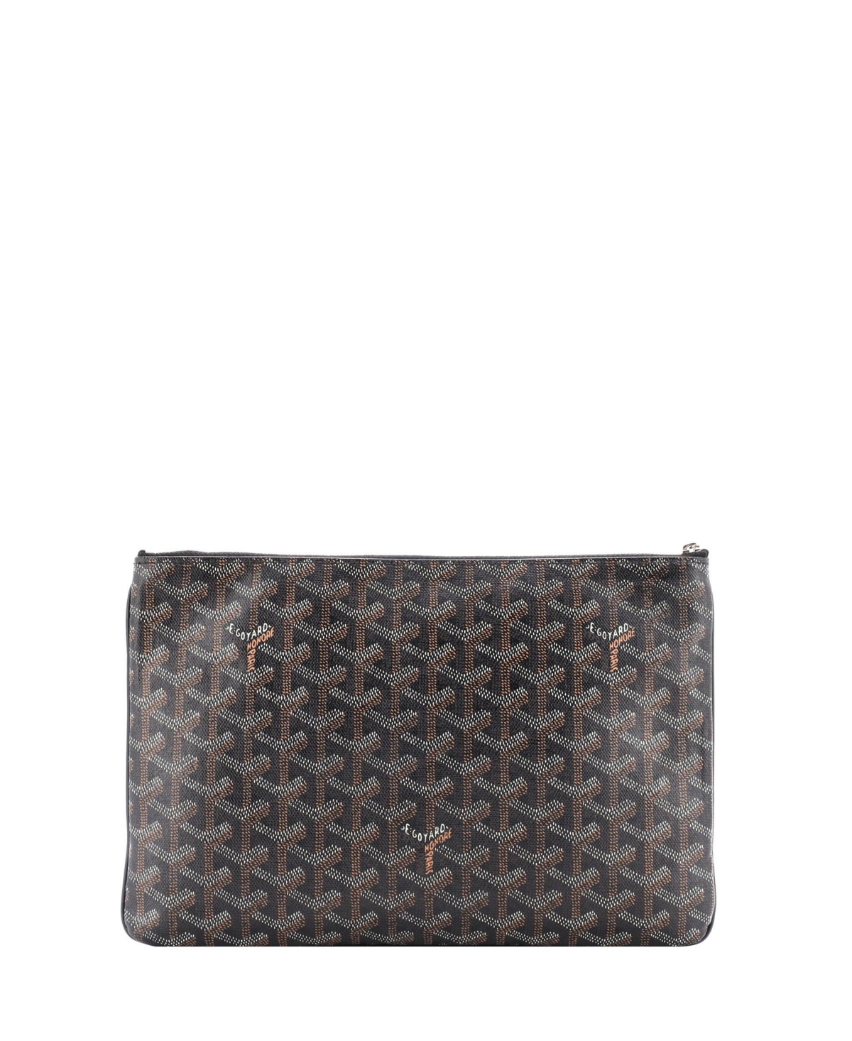 Pre-Owned Goyard Mm Senat Zip Pouch Coated Canvas