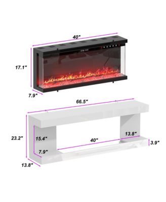 40-inch electric fireplace, recessed fireplace,1500W  TV stand