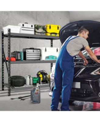 Garage Shelving Heavy Duty 72"H77"W Garage Storage Shelves 6000LBS Heavy Duty Shelving Adjustable 3 Tier Metal Shelving