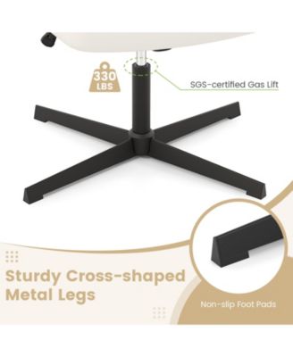 PU Leather Upholstered Cross-legged Office Chair with Oversized U-shaped Seat for Home Office Make Up