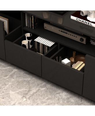 1 Pc Wood TV Stand, 4 Drawers, Media Console with Light Strip – Entertainment Furniture