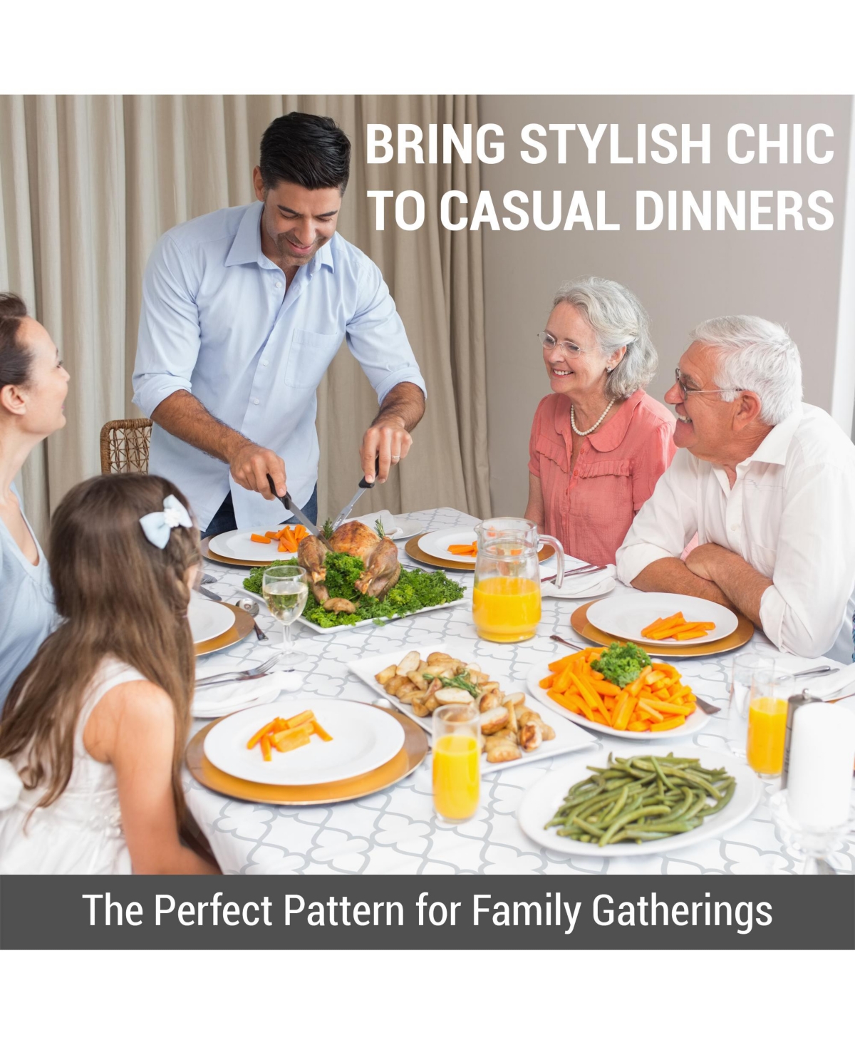 Hlc.me Modena Fabric Tablecloth, Jacquard Fabric Table Cloth for Rectangle Table, Advanced Water Resistance, Fade, Wrinkle