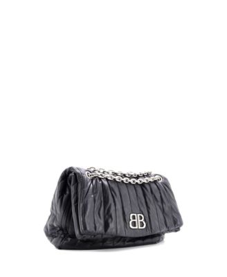 Medium Monaco Chain Flap Shoulder Bag Quilted Leather