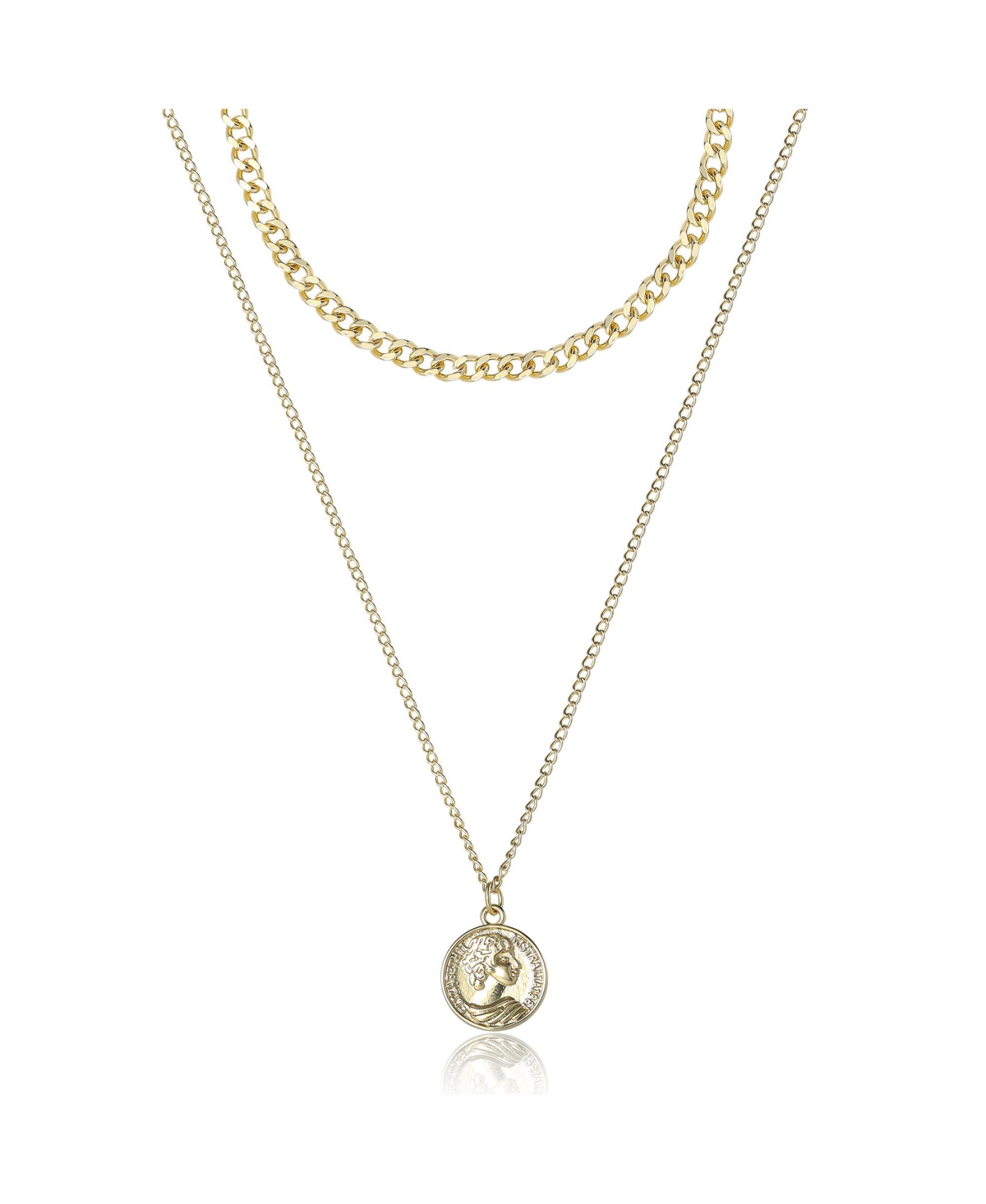 Layered Gold Pendant Necklace &#x2013; Trendy Fashion Jewelry - Gold