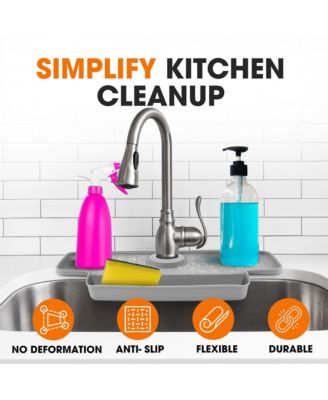 Silicone Faucet Draining Mat with Soap Holder